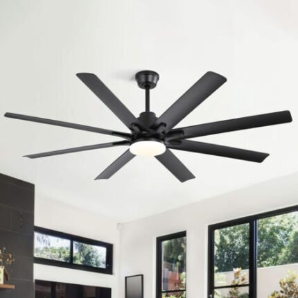 Ventilateur de plafond 167,5 cm – 8 pales réversibles en ABS – Moteur CC silencieux – 6 vitesses