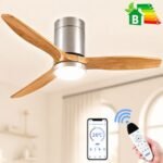Ventilateur Plafond avec Lumière LED à Intensité Variable, 132 cm, Télécommande/Mode Hiver-Été/Silencieux/Moteur