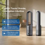 Ventilateur Colonne 40w/1400w 50hz - Hugfree - Ventilateur sans pales 8 vitesses Basse – Image 2