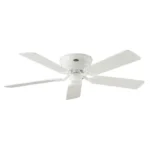 Ventilateur de plafond, Classic Flat, 132 Cm, Ultra plat, silencieux, pales Blanc / gris argenté et blanc laqué poli, CASAFAN