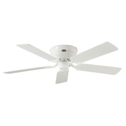 Ventilateur de plafond, Classic Flat, 132 Cm, Ultra plat, silencieux, pales Blanc / gris argenté et blanc laqué poli, CASAFAN