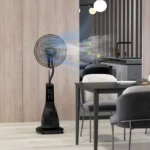 Ventilateur sur pied HOMCOM brumisateur sur roulettes 90 W télécommande – Image 2